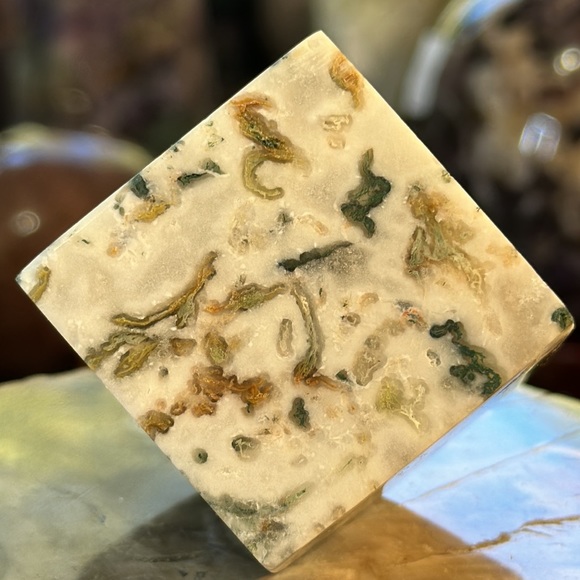 🔥SALE🔥 Moss Agate Crystal Cube With Druzy! - Picture 3 of 7